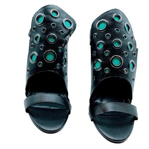 New!! Paper Fox Black and Green Sandals